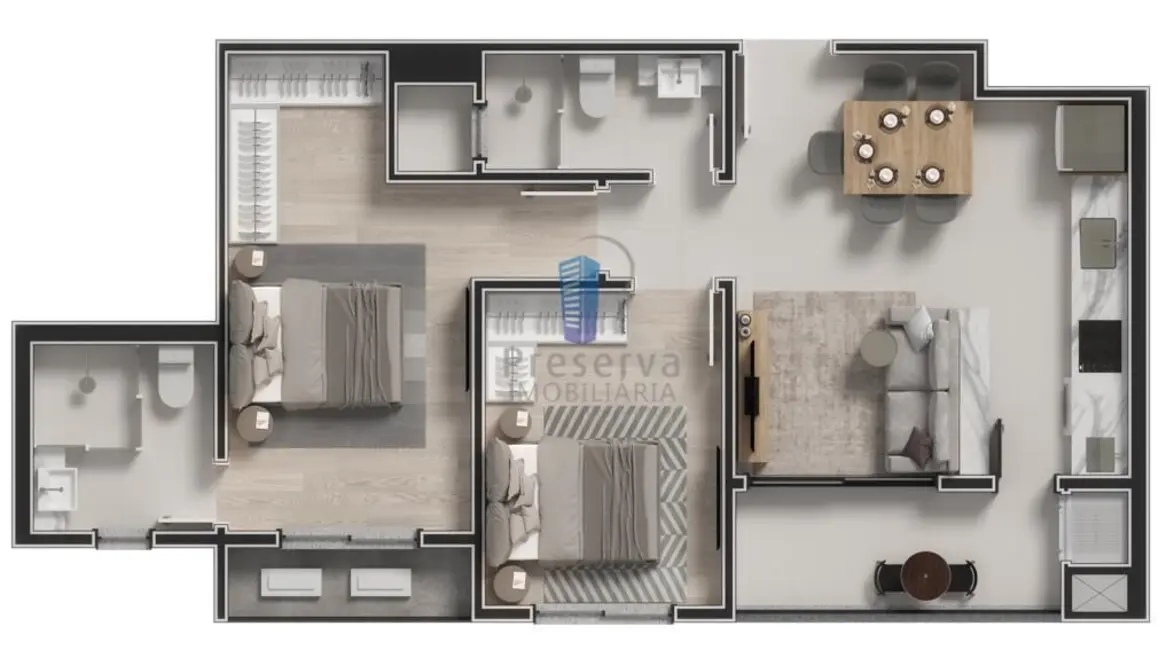 Apartamento com 2 quartos à venda, 66m2 em Cordeiros, Itajai - SC - imagem 3 Foto 3 de Apartamento com 2 quartos à venda, 66m2 em Cordeiros, Itajai - SC