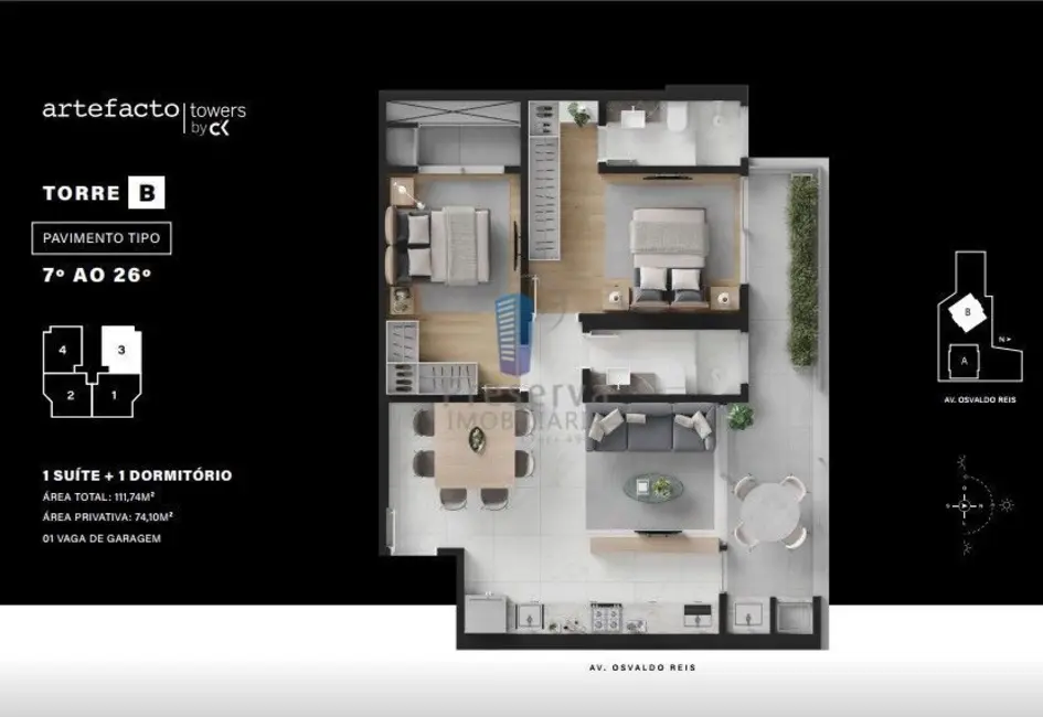 Foto 3 de Apartamento com 2 quartos à venda, 163m2 em Itajai - SC