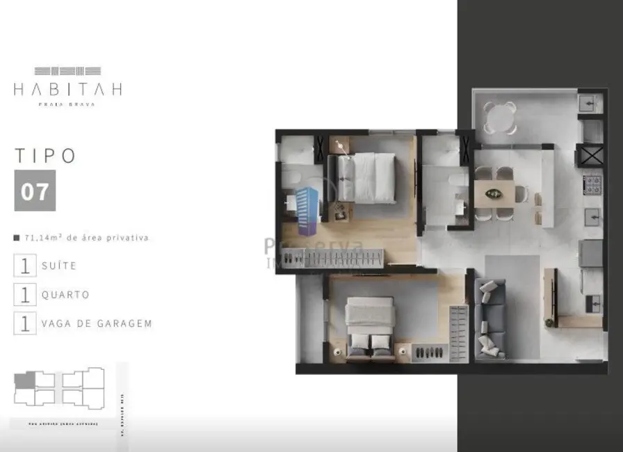 Apartamento com 2 quartos à venda, 63m2 em Itajai - SC - imagem 9 Foto 9 de Apartamento com 2 quartos à venda, 63m2 em Itajai - SC
