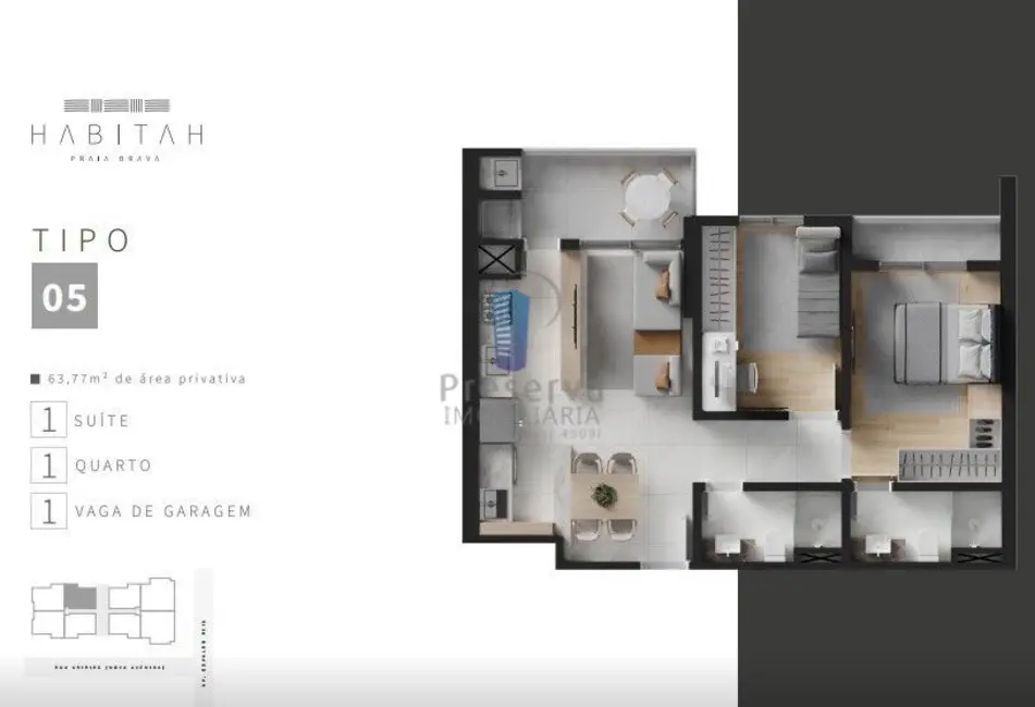 Apartamento com 2 quartos à venda, 63m2 em Itajai - SC - imagem 8 Foto 8 de Apartamento com 2 quartos à venda, 63m2 em Itajai - SC