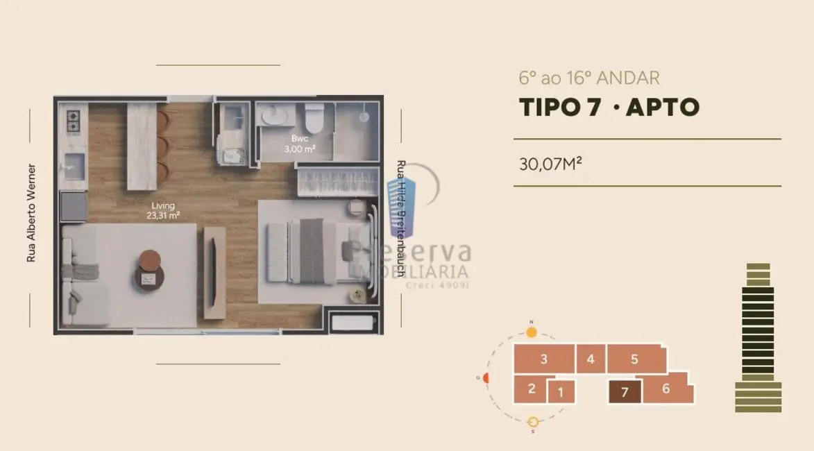 Foto 3 de Apartamento com 1 quarto à venda, 30m2 em Vila Operária, Itajai - SC