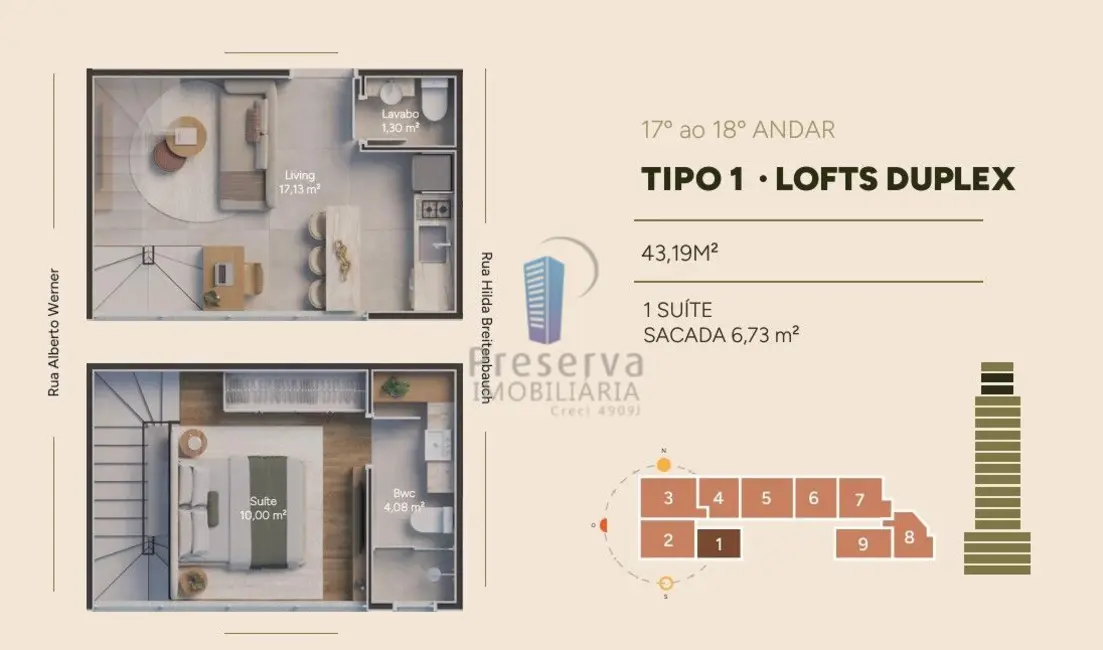 Apartamento com 1 quarto à venda, 43m2 em Vila Operária, Itajai - SC - imagem 3 Foto 3 de Apartamento com 1 quarto à venda, 43m2 em Vila Operária, Itajai - SC