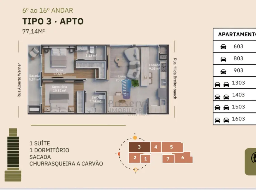 Foto 3 de Apartamento com 2 quartos à venda, 77m2 em Vila Operária, Itajai - SC