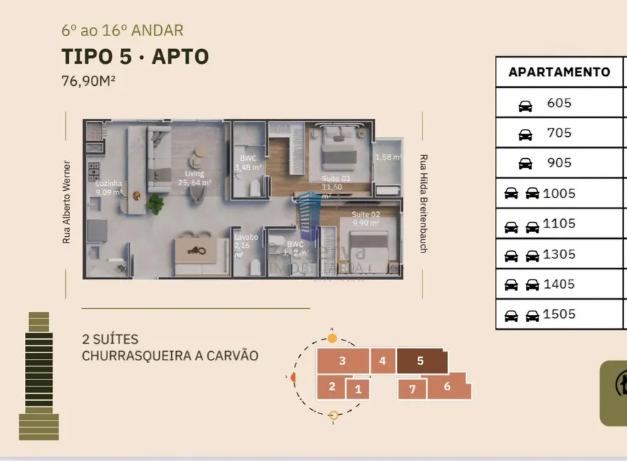 Apartamento com 2 quartos à venda, 76m2 em Vila Operária, Itajai - SC - imagem 3 Foto 3 de Apartamento com 2 quartos à venda, 76m2 em Vila Operária, Itajai - SC