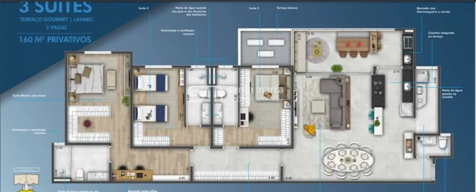 Apartamento com 3 quartos à venda, 160m2 em Centro, Lorena - SP - imagem 6 Foto 6 de Apartamento com 3 quartos à venda, 160m2 em Centro, Lorena - SP