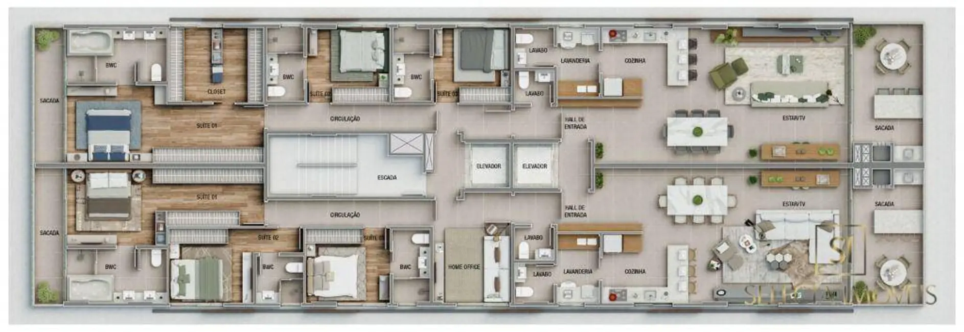 Apartamento com 3 quartos à venda, 241m2 em Balneário Santa Clara, Itajai - SC - imagem 4 Foto 4 de Apartamento com 3 quartos à venda, 241m2 em Balneário Santa Clara, Itajai - SC
