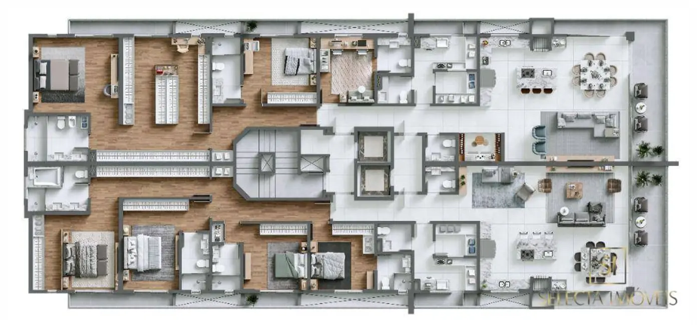 Apartamento com 4 quartos à venda, 326m2 em Itajai - SC - imagem 5 Foto 5 de Apartamento com 4 quartos à venda, 326m2 em Itajai - SC