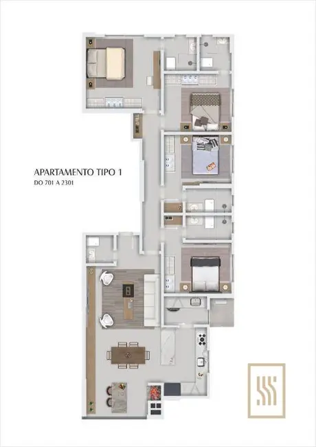 Apartamento com 4 quartos à venda, 135m2 em Centro, Balneario Camboriu - SC - imagem 5 Foto 5 de Apartamento com 4 quartos à venda, 135m2 em Centro, Balneario Camboriu - SC