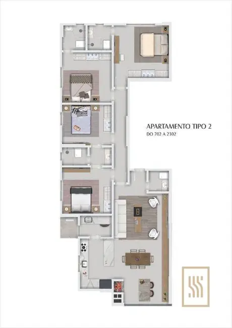 Apartamento com 4 quartos à venda, 135m2 em Centro, Balneario Camboriu - SC - imagem 6 Foto 6 de Apartamento com 4 quartos à venda, 135m2 em Centro, Balneario Camboriu - SC