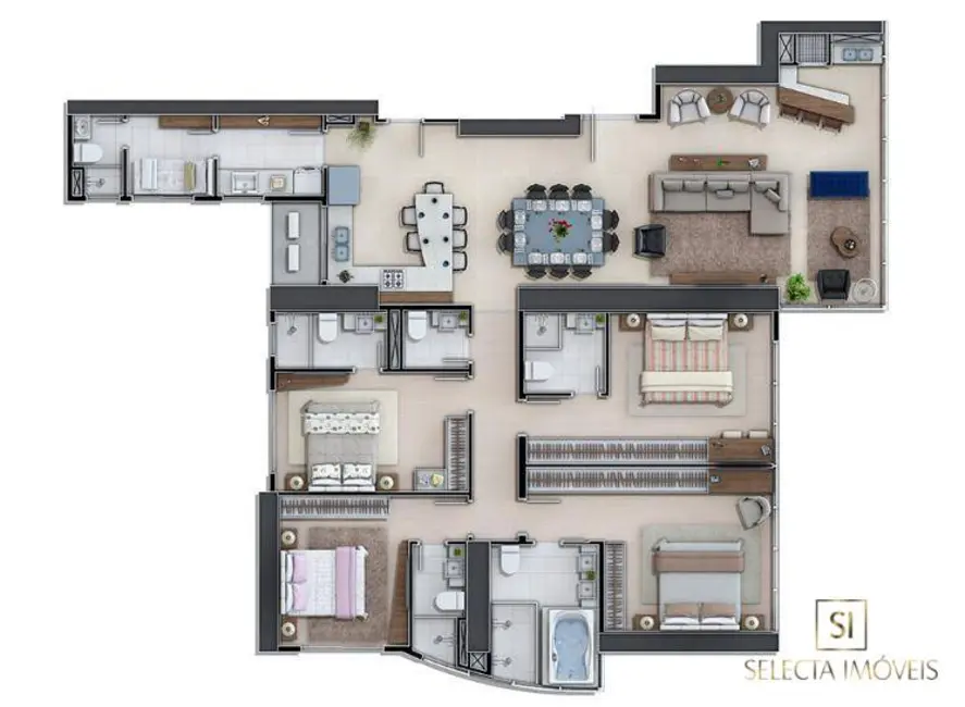 Foto 3 de Apartamento com 4 quartos à venda, 381m2 em Centro, Balneario Camboriu - SC