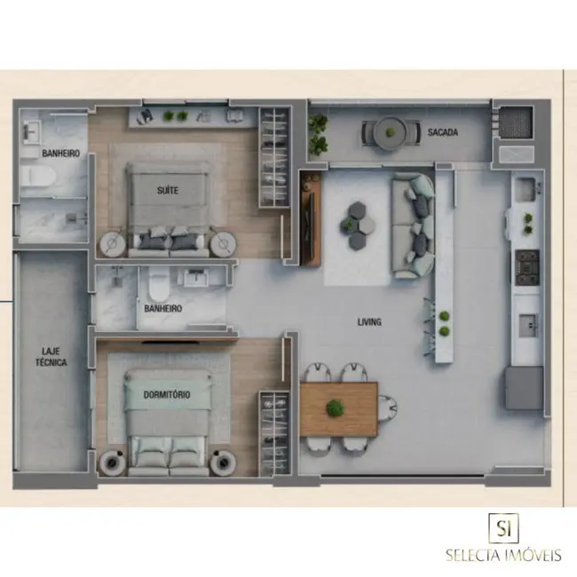 Foto 3 de Apartamento com 2 quartos à venda, 70m2 em Itajai - SC