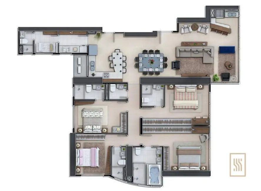 Apartamento com 4 quartos à venda, 381m2 em Centro, Balneario Camboriu - SC - imagem 4 Foto 4 de Apartamento com 4 quartos à venda, 381m2 em Centro, Balneario Camboriu - SC