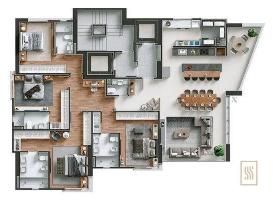 Foto 3 de Apartamento com 4 quartos à venda, 190m2 em Centro, Balneario Camboriu - SC