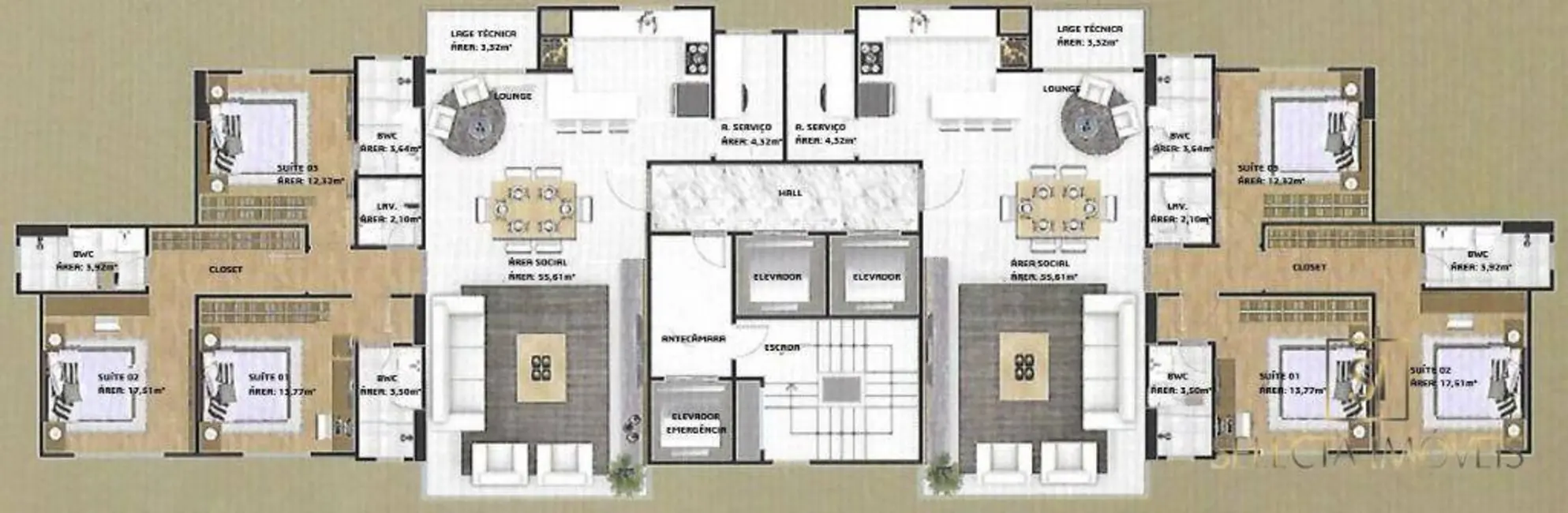 Apartamento com 3 quartos à venda, 290m2 em Centro, Balneario Camboriu - SC - imagem 2 Foto 2 de Apartamento com 3 quartos à venda, 290m2 em Centro, Balneario Camboriu - SC