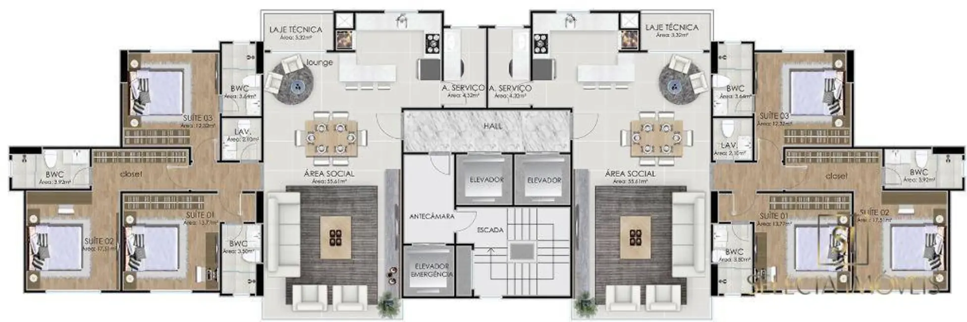 Apartamento com 3 quartos à venda, 290m2 em Centro, Balneario Camboriu - SC - imagem 6 Foto 6 de Apartamento com 3 quartos à venda, 290m2 em Centro, Balneario Camboriu - SC