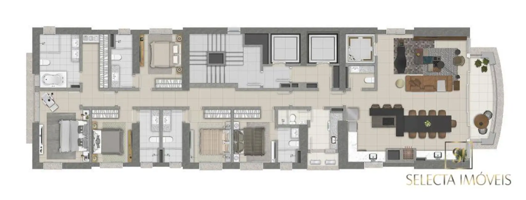 Foto 4 de Apartamento com 5 quartos à venda, 368m2 em Balneario Camboriu - SC