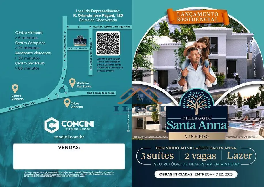 Foto 1 de Casa de Condomínio com 3 quartos à venda, 148m2 em Observatório, Vinhedo - SP