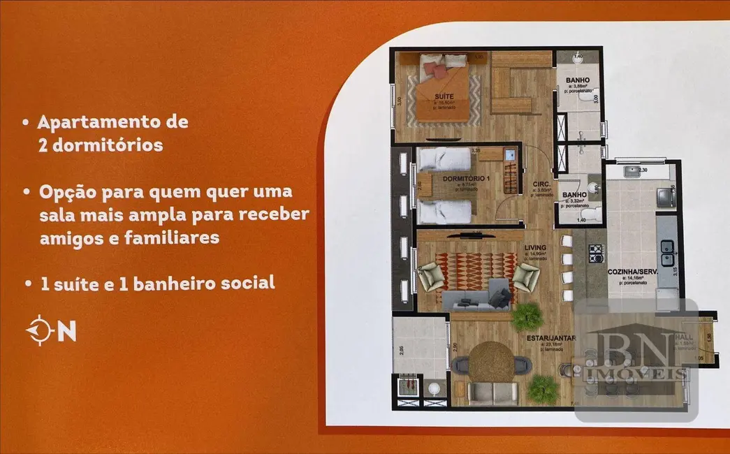 Foto 4 de Apartamento com 3 quartos à venda e para alugar, 128m2 em Senai, Santa Cruz Do Sul - RS