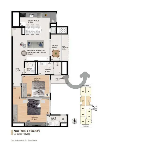 Apartamento com 2 quartos à venda e para alugar, 152m2 em Centro, Santa Cruz Do Sul - RS - imagem 3 Foto 3 de Apartamento com 2 quartos à venda e para alugar, 152m2 em Centro, Santa Cruz Do Sul - RS