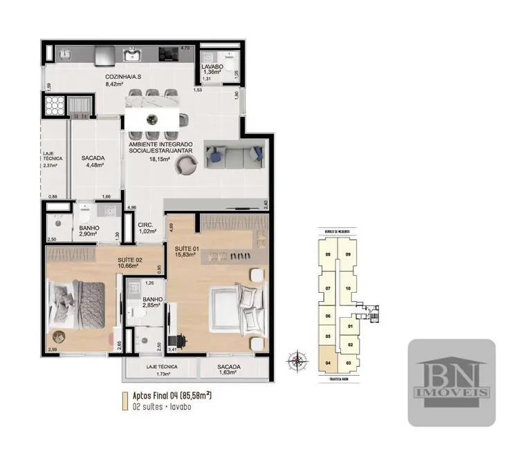 Apartamento com 2 quartos à venda e para alugar, 161m2 em Centro, Santa Cruz Do Sul - RS - imagem 4 Foto 4 de Apartamento com 2 quartos à venda e para alugar, 161m2 em Centro, Santa Cruz Do Sul - RS