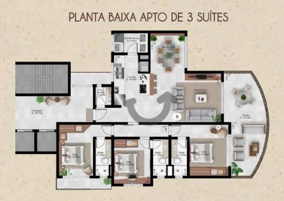 Foto 5 de Apartamento com 3 quartos à venda, 205m2 em Higienópolis, Santa Cruz Do Sul - RS