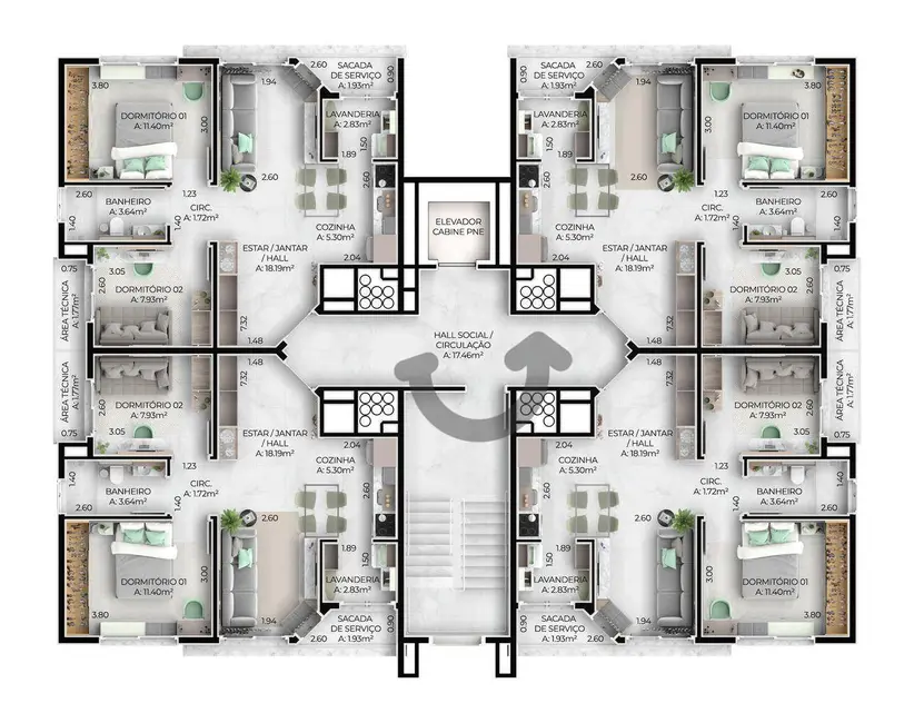 Foto 8 de Apartamento com 2 quartos para alugar, 95m2 em Jardim Europa, Santa Cruz Do Sul - RS