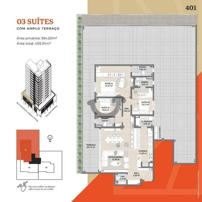 Apartamento com 3 quartos à venda, 225m2 em Higienópolis, Santa Cruz Do Sul - RS - imagem 3 Foto 3 de Apartamento com 3 quartos à venda, 225m2 em Higienópolis, Santa Cruz Do Sul - RS