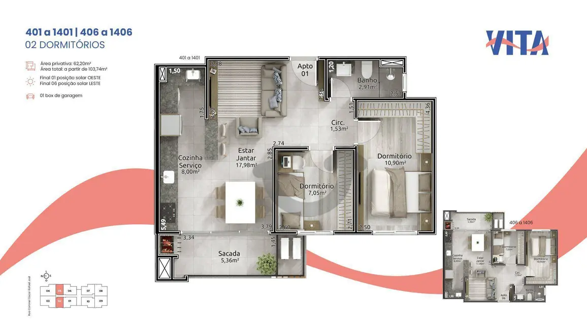 Foto 2 de Apartamento com 2 quartos à venda, 103m2 em Santo Inácio, Santa Cruz Do Sul - RS