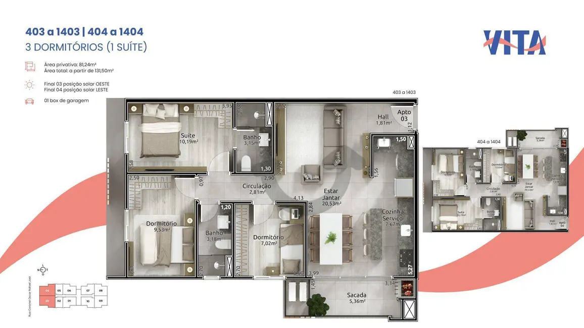 Foto 2 de Apartamento com 3 quartos à venda, 132m2 em Santo Inácio, Santa Cruz Do Sul - RS