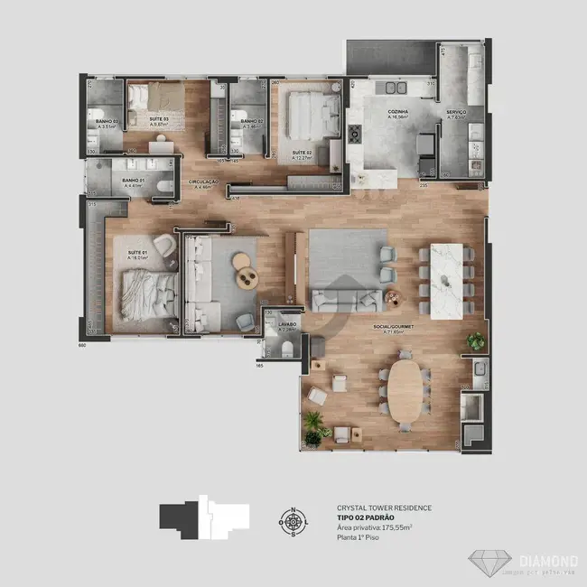 Apartamento com 3 quartos à venda, 237m2 em Centro, Balneario Camboriu - SC - imagem 6 Foto 6 de Apartamento com 3 quartos à venda, 237m2 em Centro, Balneario Camboriu - SC