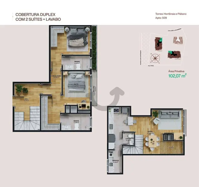 Apartamento com 2 quartos à venda, 142m2 em Gramado - RS - imagem 6 Foto 6 de Apartamento com 2 quartos à venda, 142m2 em Gramado - RS