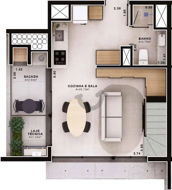 Apartamento com 1 quarto à venda, 177m2 em Centro, Santa Cruz Do Sul - RS - imagem 3 Foto 3 de Apartamento com 1 quarto à venda, 177m2 em Centro, Santa Cruz Do Sul - RS