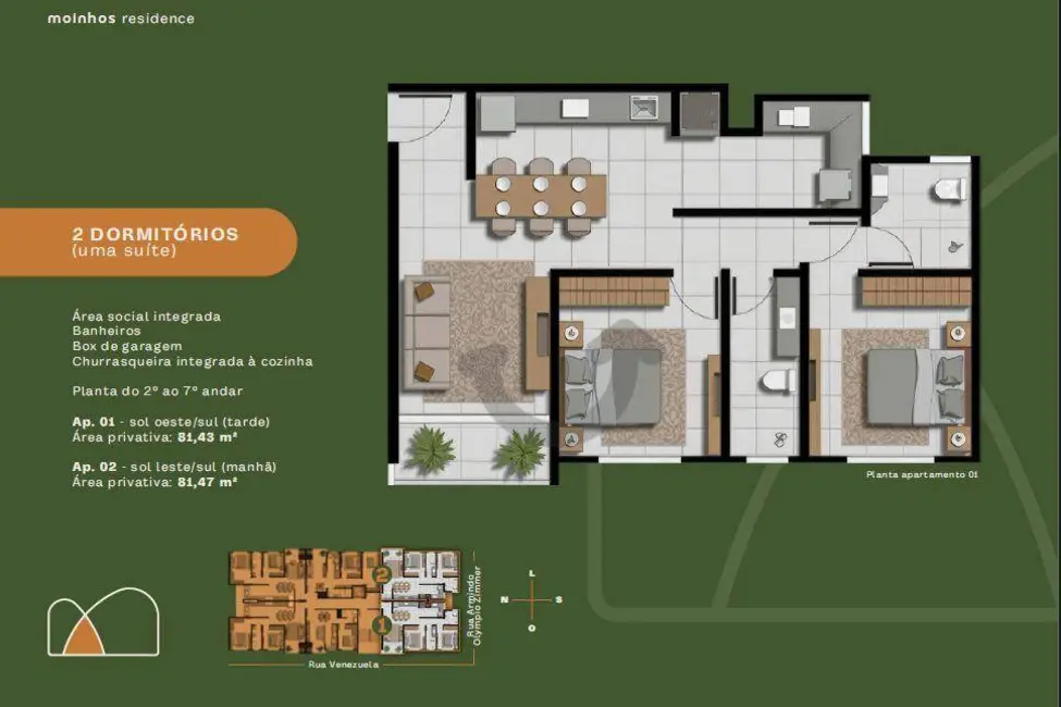 Foto 2 de Apartamento com 2 quartos à venda, 101m2 em Bonfim, Santa Cruz Do Sul - RS