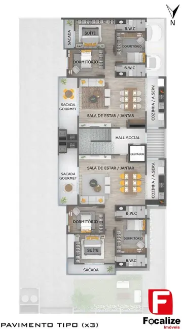 Foto 4 de Apartamento com 3 quartos à venda, 111m2 em Itapoa - SC
