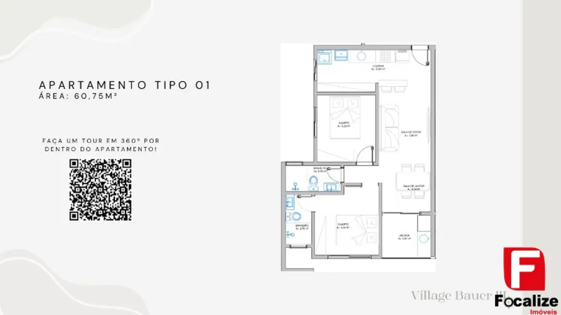 Foto 4 de Apartamento com 2 quartos à venda, 61m2 em Itapoa - SC