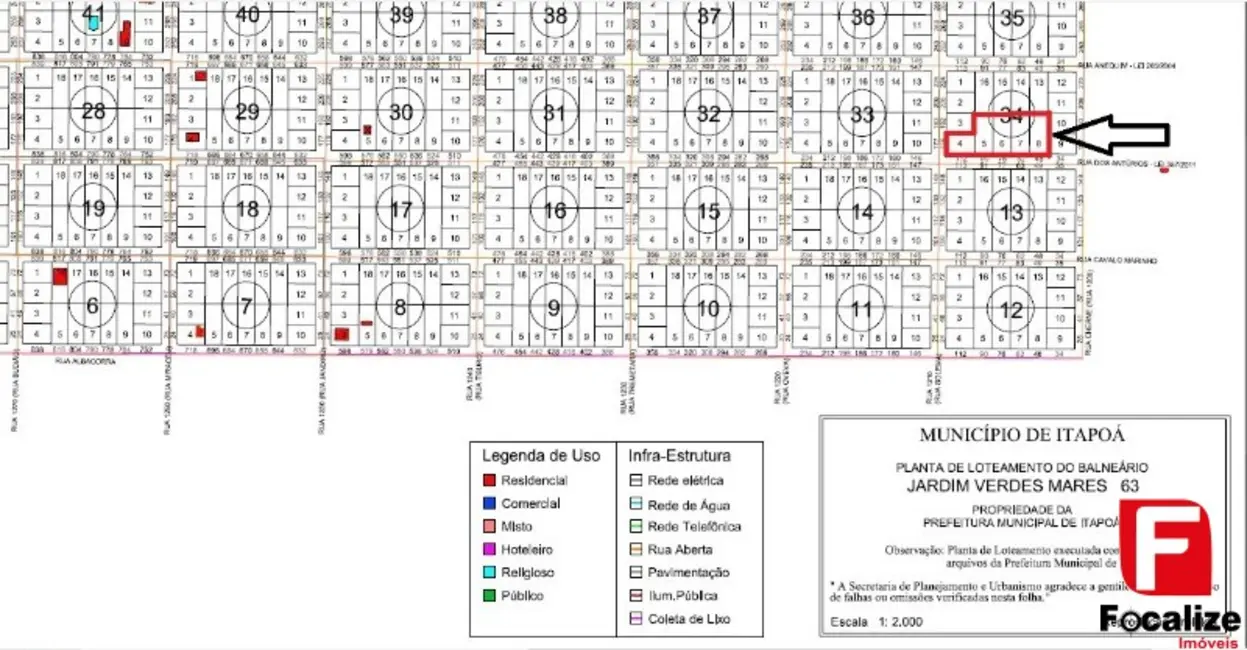 Foto 1 de Terreno / Lote à venda, 454m2 em Itapoa - SC