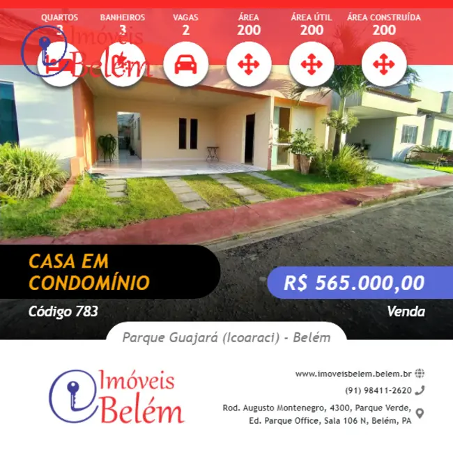 Foto 1 de Casa de Condomínio com 3 quartos à venda, 127m2 em Parque Guajará (Icoaraci), Belem - PA