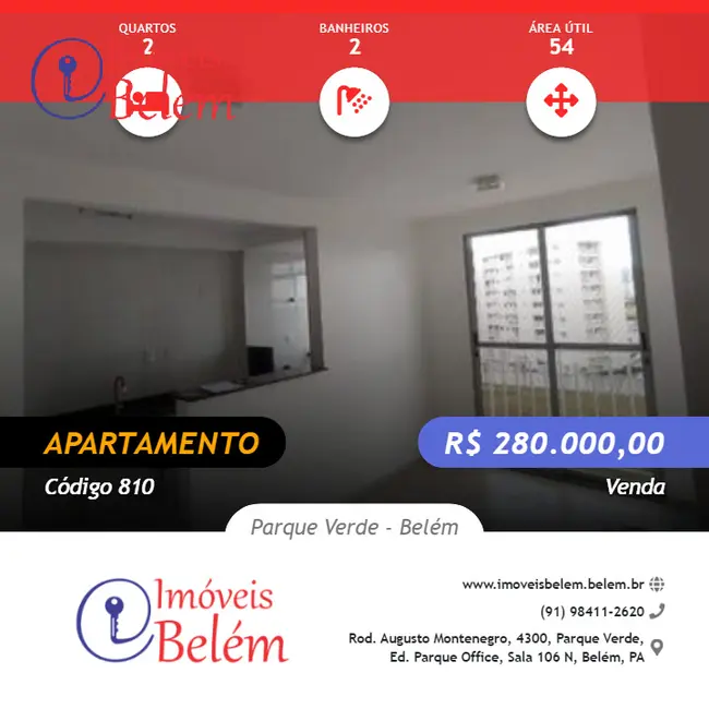 Foto 1 de Apartamento com 2 quartos à venda, 54m2 em Parque Verde, Belem - PA