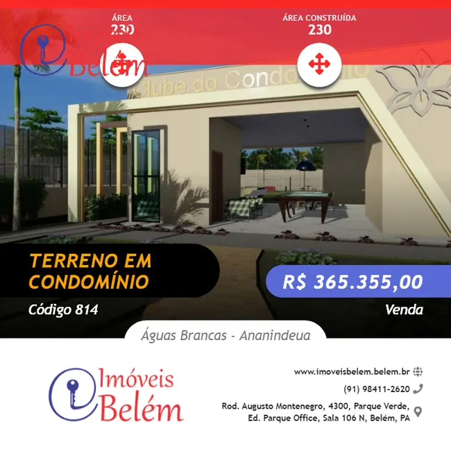 Foto 1 de Lote de Condomínio à venda, 230m2 em Ananindeua - PA