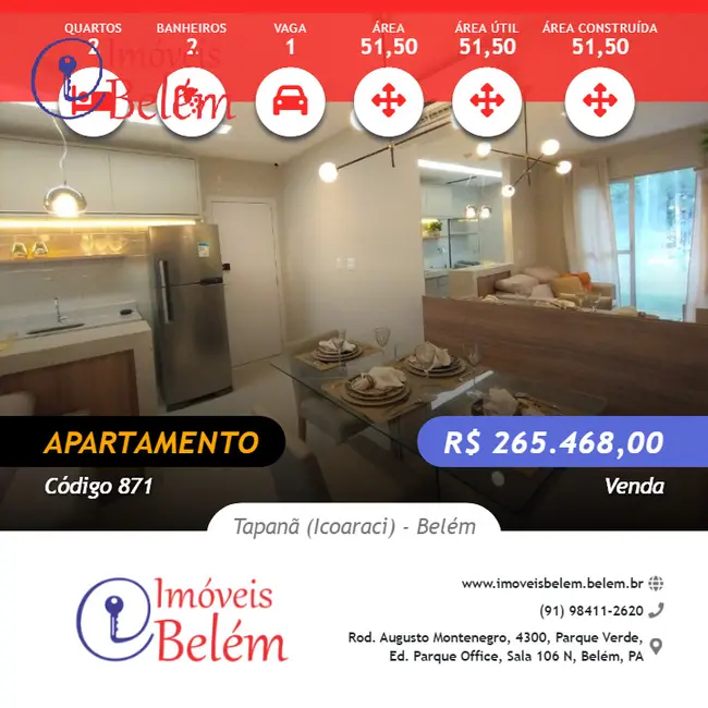 Foto 1 de Apartamento com 2 quartos à venda, 52m2 em Tapanã (Icoaraci), Belem - PA