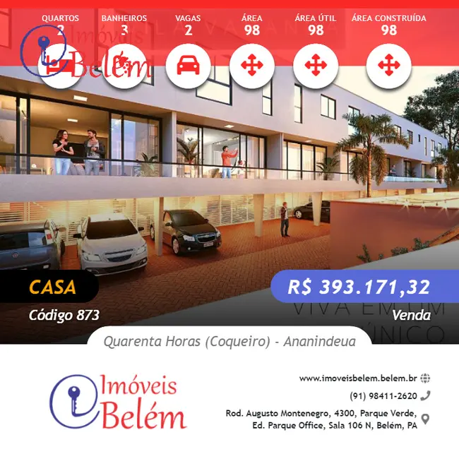 Foto 2 de Casa com 2 quartos à venda, 98m2 em Quarenta Horas (Coqueiro), Ananindeua - PA