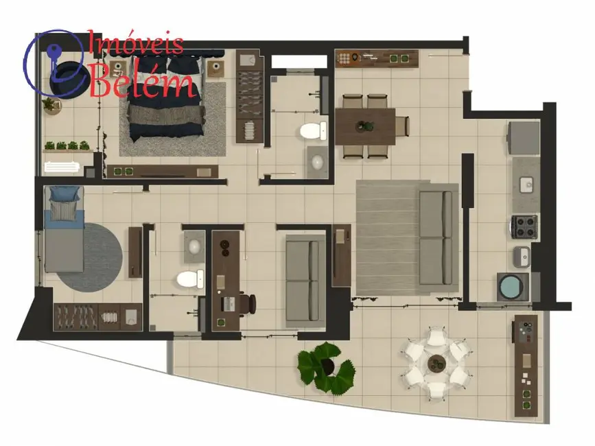 Foto 6 de Apartamento com 3 quartos à venda, 85m2 em Jurunas, Belem - PA