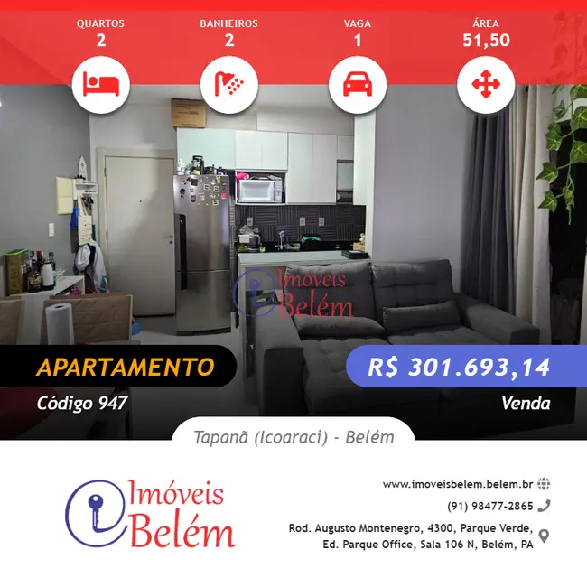 Foto 1 de Apartamento com 2 quartos à venda, 52m2 em Tapanã (Icoaraci), Belem - PA