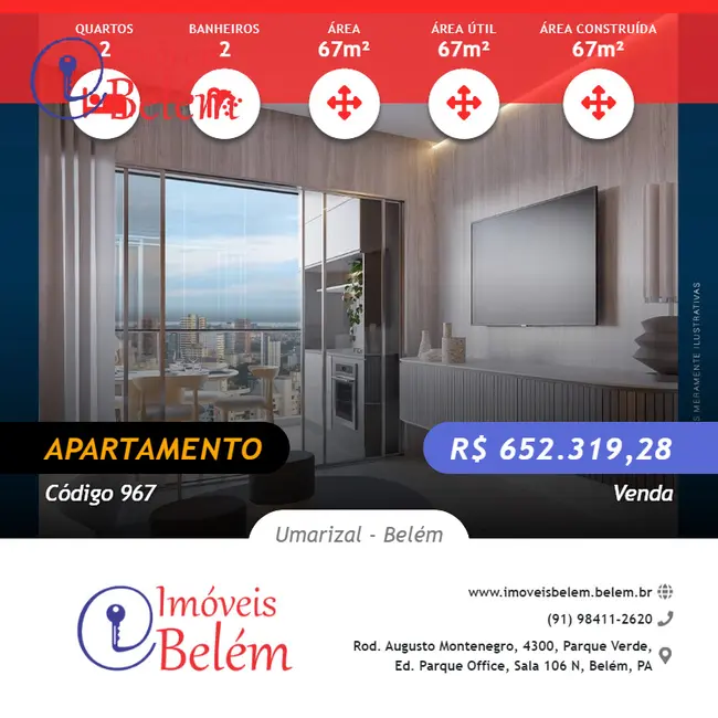 Foto 1 de Apartamento com 2 quartos à venda, 67m2 em Umarizal, Belem - PA