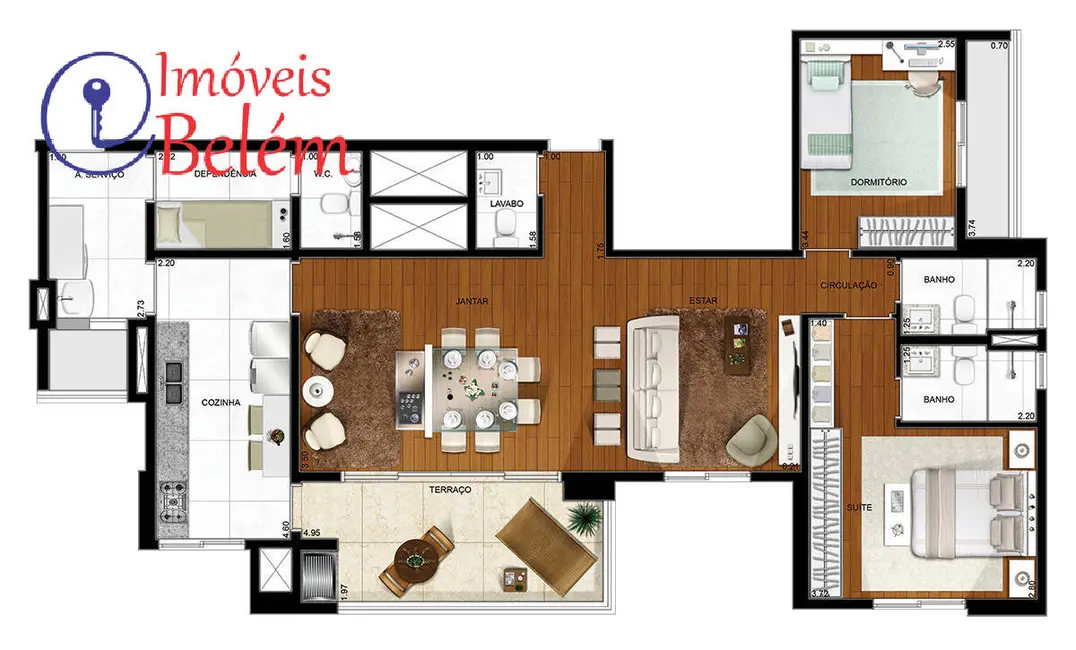 Foto 3 de Apartamento com 3 quartos à venda, 112m2 em Marco, Belem - PA