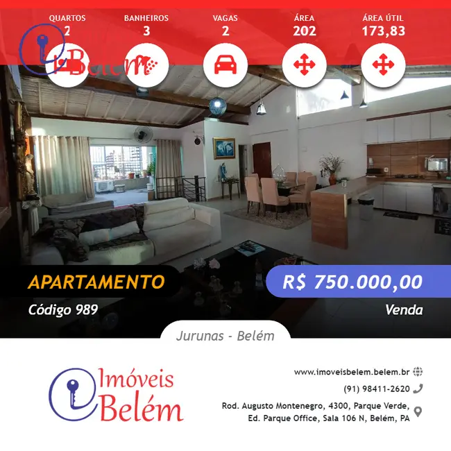 Foto 1 de Apartamento com 2 quartos à venda, 174m2 em Jurunas, Belem - PA