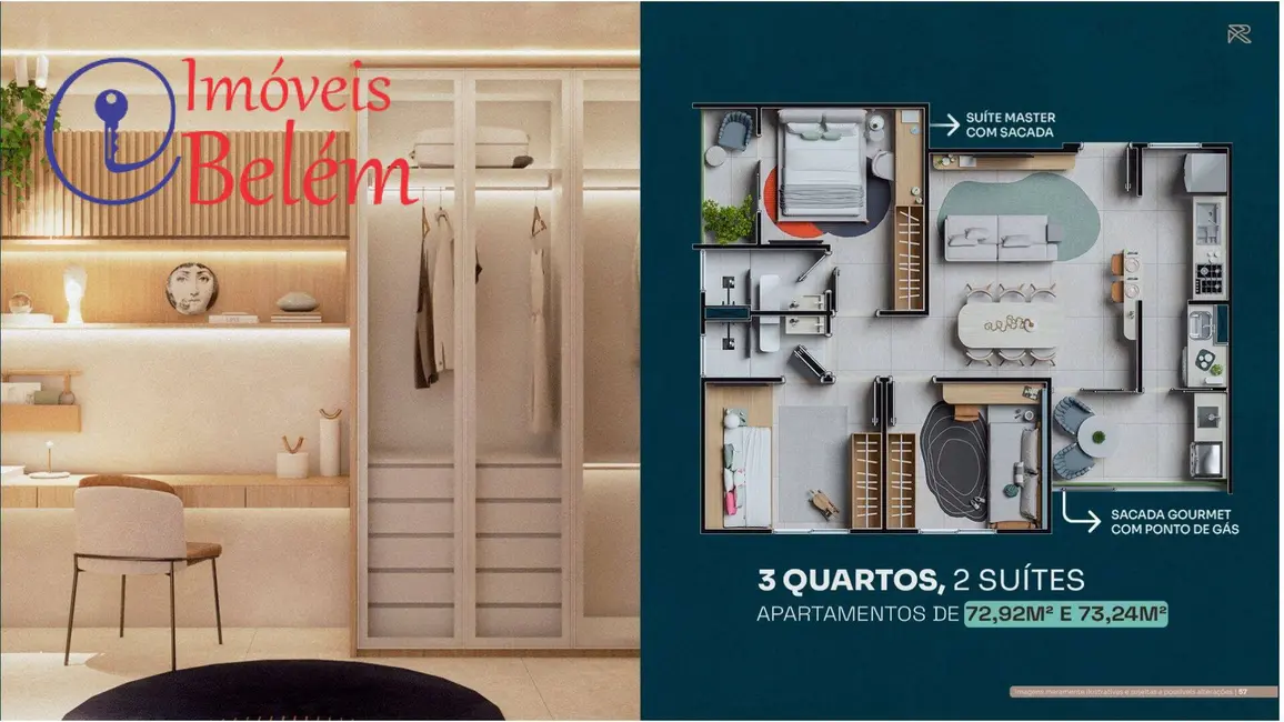 Apartamento com 3 quartos à venda, 73m2 em Centro, Ananindeua - PA - imagem 3 Foto 3 de Apartamento com 3 quartos à venda, 73m2 em Centro, Ananindeua - PA