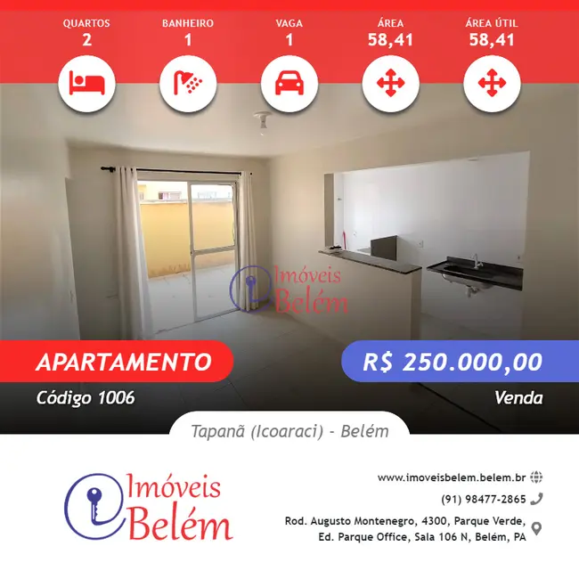 Foto 1 de Apartamento com 2 quartos à venda, 58m2 em Tapanã (Icoaraci), Belem - PA