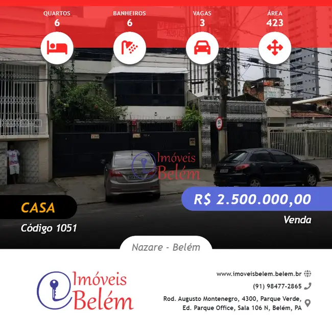 Casa com 6 quartos à venda, 423m2 em Nazaré, Belem - PA - imagem 1 Foto 1 de Casa com 6 quartos à venda, 423m2 em Nazaré, Belem - PA