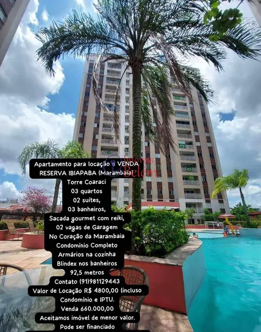 Foto 7 de Apartamento com 3 quartos à venda, 92m2 em Marambaia, Belem - PA